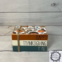 Thanksgiving Mini Bücherstapel/Tiertablett Dekor Bauernhaus Truthahn Herbst von KCRusticDesignsCo