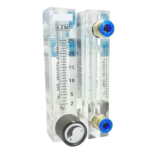 0,1-0,4 0,3-3 2-20 2-25LPM LZM-6T N2 Stickstoff-Durchflussmesser Rotameter mit Ventil Push-In 6mm Rohr(2-25LPM) von KCTRELTQS