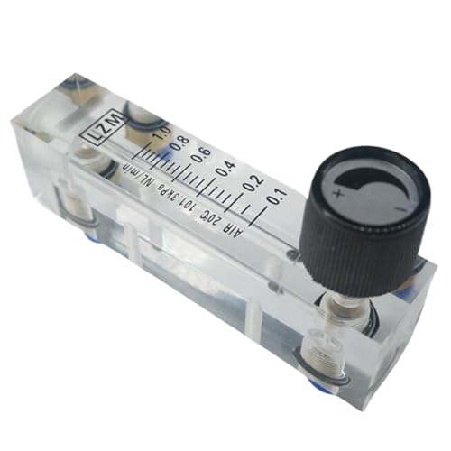 0,1-1LPM 0,2-2LPM 0,3-3LPM 0,5-5LPM 1-10LPM LZM-4T Luftdurchflussmesser mit Rotameter und Ventil, Rohr mit 6 mm Außendurchmesser(Tube OD 6mm,0.2-2LPM) von KCTRELTQS
