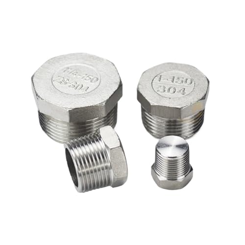 1/8" 1/4" 3/8" 1/2" 3/4" 1" 1-1/4" 1-1/2" 2" 3" 4" BSPP Männlich 304 Edelstahl Senkkopf Ende Quadrat Kopf Kappe(Male Blocking G2,10 PCS) von KCTRELTQS