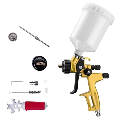 1 Stück 5600 RP Spray Autoreparatur-Farbsprühadapter und Mischbehälter 1,3/1,7 mm Düse for Lackieren von Luftspray auf Wasser-/Ölbasis(Gold1.3with1.7) von KCTRELTQS