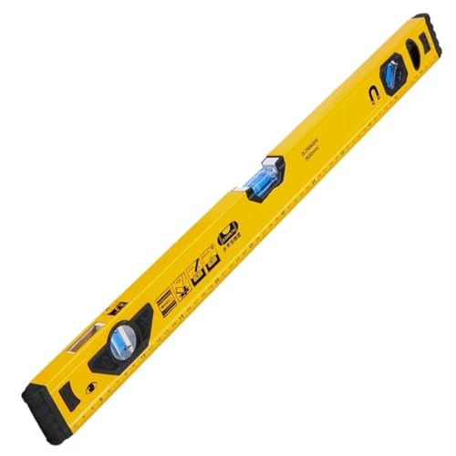 1 Stück 600 mm Wasserwaage, magnetisch, hohes Lagerlineal, Hebelblasen, rostfrei, horizontales Lineal, hochpräzise Lineale(Yellow) von KCTRELTQS