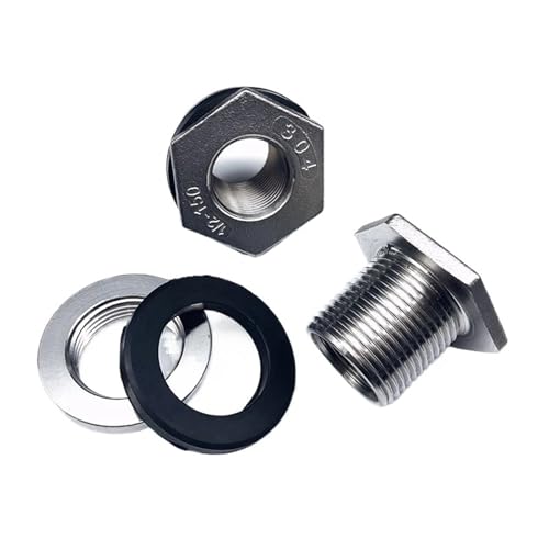 1 stück 1/2 "3/4" 1 "1-1/4" 1-1/2 "BSPT Innengewinde 304 Edelstahl Rohrverschraubung Wassertank Anschluss Adapter Koppler(1-1/4") von KCTRELTQS