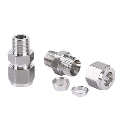 1 stück 1/8 "1/4" 3/8 "1/2" BSPT NPT Außengewinde auf 3-12mm OD Rohr 316 SS doppel Ferrule Rohr Fitting Edelstahl(Tube 4mm,BSPT_3/8") von KCTRELTQS