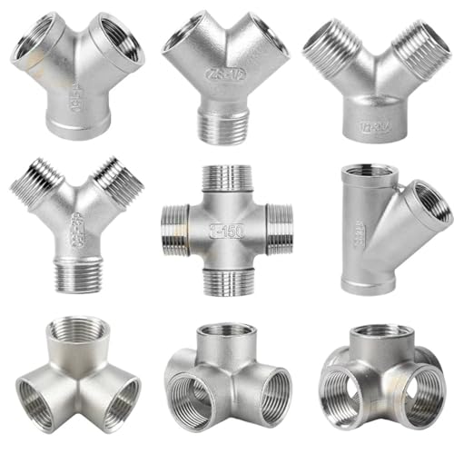 1 stück Männlich + Weiblich Gewinde 3 4 5 Weg T YX Rohr Fitting 1/4 "3/8" 1/2 "3/4" 1 "2" gewinde SS304 Edelstahl(Y Type Female,G1l4 BSP DN8) von KCTRELTQS