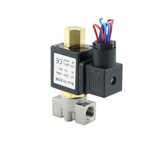 220 V 12 V DN8 1/4 "VX2120-08-SS-NO Normalerweise geöffnetes Magnetventil aus Edelstahl(220VAC,With FC8mm) von KCTRELTQS