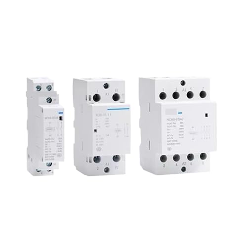 KCTRELTQS 1 stück NCH8 20A 25A 40A 63A Din-schiene Haushalts AC Schütz 220 V 230 V 380 V 400 V 1NO1NC 2NO 2NC 4NO 1 Einzel 3 Dreiphasig(NCH8-63,2NO) von KCTRELTQS