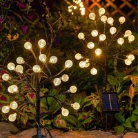 2er-Pack Solarleuchten für den Außenbereich, Gartenleuchten, 20 LEDs, 2 Modi, solarbetriebene Gartendekoration, winterfest, wasserdicht, 2er-Pack Solarleuchten für den Außenbereich, Gartenleuchten, 20 LEDs, 2 Modi, solarbetriebene Gartendekoration, winterfest, wasserdicht, von KCVV