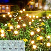 4 Stück Solarleuchten Garten Außen, 8 led Solarleuchten Außen Glühwürmchen Dekorativ, IP65 Wasserdicht Solar Glühwürmchen Garten Außen für Auffahrt, von KCVV