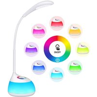 Schreibtischlampe für Kinder mit einstellbarem, buntem Licht – 3 Helligkeitsstufen, flexibler Arm, USB-Anschluss von KCVV