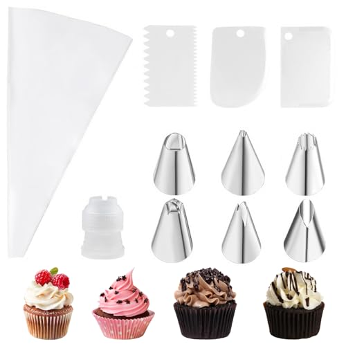 Spritzbeutel Mit Tüllen, 31cm Spritzbeutel Wiederverwendbar, Eva-Material Backzubehör, Spritzbeutel Set Im Lieferumfang Sind 6 Dekorationsspitzen 3 Schaber Enthalten Kuchen und Gebäck Backen Spritzbeutel Mit Tüllen, 31cm Spritzbeutel Wiederverwendbar, Eva-Material Backzubehör, Spritzbeutel Set Im Lieferumfang Sind 6 Dekorationsspitzen 3 Schaber Enthalten Kuchen und Gebäck Backen von KCVV