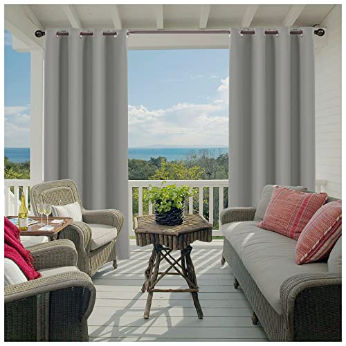 KCYXSMAX Outdoor Vorhang Wasserdicht mit Ösen Sichtschutz Sonnenschutz Outdoor Vorhänge 1 Stücke B210*H230cm Blickdicht Outdoor Gardine für Balkon Terrasse Veranda Pergola Gartenlaube von KCYXSMAX