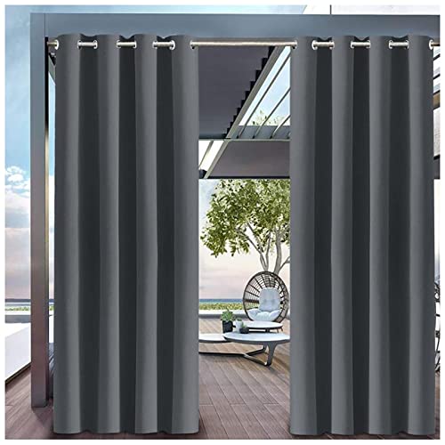 KCYXSMAX Outdoor Vorhang Wasserdicht mit Ösen Sichtschutz Sonnenschutz Outdoor Vorhänge 1 Stücke B213*H244cm Blickdicht Outdoor Gardine für Balkon Terrasse Veranda Pergola Gartenlaube von KCYXSMAX