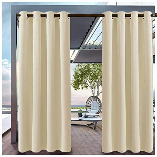 KCYXSMAX Outdoor Vorhang Wasserdicht mit Ösen Sichtschutz Sonnenschutz Outdoor Vorhänge 2 Stücke B230*H270cm Blickdicht Outdoor Gardine für Balkon Terrasse Veranda Pergola Gartenlaube von KCYXSMAX