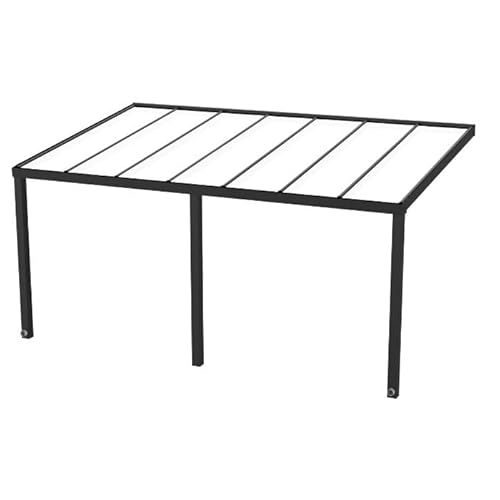 Terrassenüberdachung KD Alpha in Anthrazit mit VSG-Klarglas in 500x400cm - Terrassendach aus Aluminium - wetterfeste Überdachung von KD Sonnenschutzsysteme