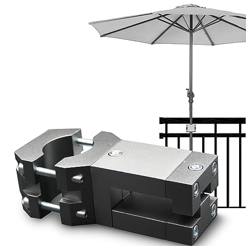 KD-TECH Stabiler Sonnenschirmhalter - Sonnenschirmständer für Balkon eckige Geländer - sichere Sonnenschirmbefestigung ohne Bohren von KD-TECH