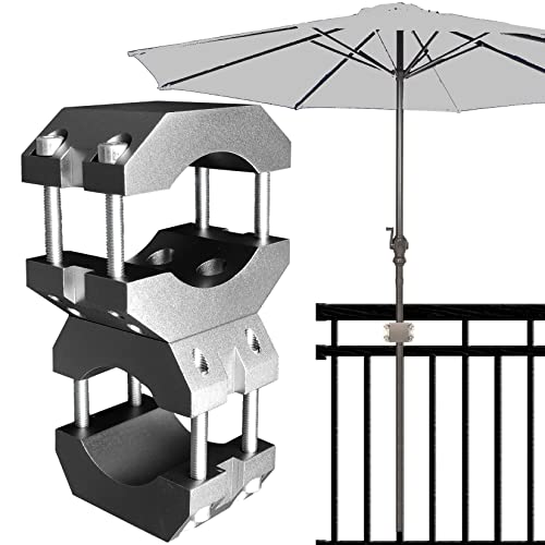 KD-TECH Stabiler Sonnenschirmhalter - Sonnenschirmständer für Balkon und runde, eckige Geländer - sichere Sonnenschirmbefestigung ohne Bohren von KD-TECH