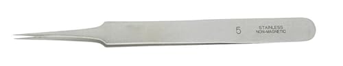 BRUCELLES Präzisions-Pinzette, Uhrmacherwerkzeug, Spitze Form 5, aus antimagnetischem Stahl, Länge 120 mm. von KD89