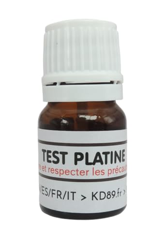KD89 Test-Reaktiv/Lösung zum Testen von Gold, Silber oder Platin – mit mehrsprachiger Anleitung – Expertise für Schmuck, Münzen, Barren – 2,5 ml (Platin) von KD89