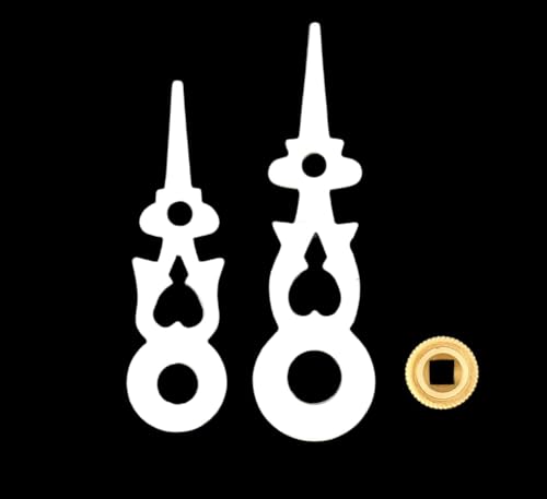 KD89 Weiße Kunststoffnadeln, handgefertigte Qualität, für Kuckucksuhren, verschiedene Größen erhältlich - mit Messing Mittelmutter (31/36) von KD89