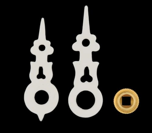 KD89 Zeiger aus weißem Kunststoff, hochwertige Verarbeitung, für Kuckucksuhr, verschiedene Größen erhältlich – mit Zentralmutter aus Messing (23/27) von KD89