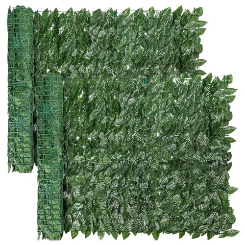 2 Rollen Graswandplatten 20x39in Simuliertes künstliches grünes grünes Hintergrund Dekorative Privatsphäre Zaunpaneele für Gartenwand außerhalb von KDAMGOQE