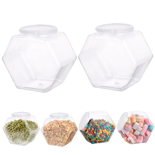 Candy Jar -Plastik -Süßigkeitengläser mit Deckel, 2pcs 3800ml Clear Hexagon Cookie -Glas, breiter Mundkeksbehälter, Shatter -Proof -Plastikgläser für Snack, Kekse, Schokolade, Schokolade, Candy Jar -Plastik -Süßigkeitengläser mit Deckel, 2pcs 3800ml Clear Hexagon Cookie -Glas, breiter Mundkeksbehälter, Shatter -Proof -Plastikgläser für Snack, Kekse, Schokolade, Schokolade, von KDAMGOQE