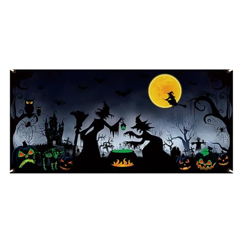 Halloween Garage Door Banner 13x6ft Hexen -Garagentor -Abdeckung mit lebendigen, festlichen Scary Halloween Dekorationen, Style2 Halloween Garage Door Banner 13x6ft Hexen -Garagentor -Abdeckung mit lebendigen, festlichen Scary Halloween Dekorationen, Style2 von KDAMGOQE