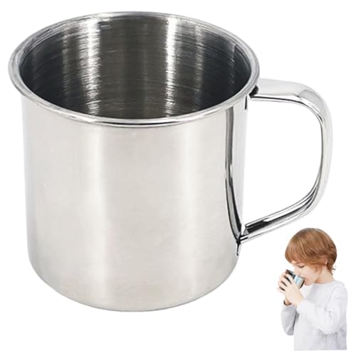 KDAMGOQE Edelstahl -Kaffeetasse, 250 ml Edelstahlbecher mit Griff, Metallkaffeetassen für Camping -Wanderträger -Büroschule von KDAMGOQE