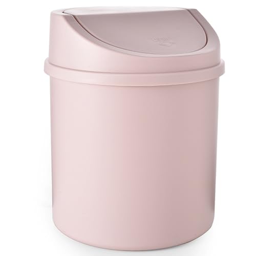 KDAMGOQE Schreibtischmüll kann 7x5 Zoll abnehmbar waschbarer PP -Desktop -Mülleimer mit Schwungdeckel für Wohnheim, Büro, Hotel, Wohnung, Stil 2 von KDAMGOQE