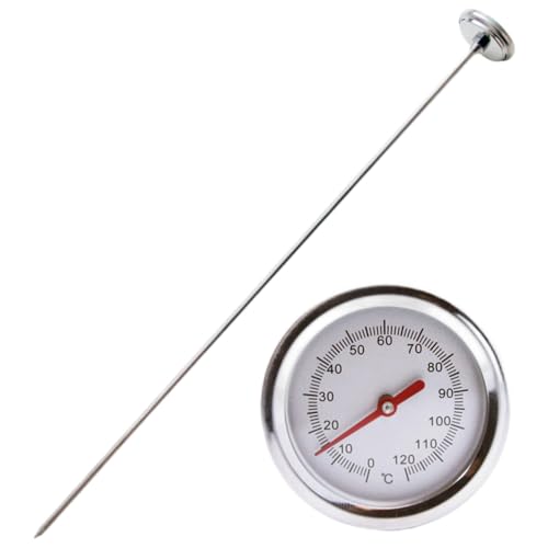 Kompostthermometer, tragbares großes 2-Zoll-Dial-Dial-Stahl-Bodenthermometer mit 20-Zoll-Stiel für gemahlen, Kompost, Garten von KDAMGOQE