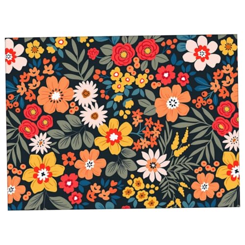 Küchenschale Matte 16x24 Zoll farbenfrohe Blütendruck Absorptionsgericht Trocknungsmatte Nicht -Schlupf -Waschkreis für Küchentheke Kaffeebar von KDAMGOQE