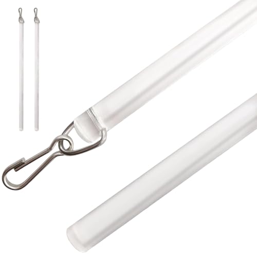 Vorhang Pull -Zauberstab 2PCS 12 Unsichtbares transparentes Acrylvorhangstab mit Clip Schnell und bequem von KDAMGOQE