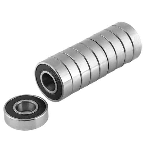 10 Stück 6001-2RS Doppelseitige Stahlkugellager mit Gummidichtung und tiefer Rille, 12 x 28 x 8 mm, für Auto und Boot. von KDCYFEZYI