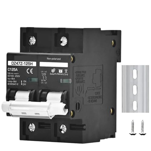 2P MCB 100A 125A 150A DC100V 150V 250V 500V 1000V Spannung Circuit Breaker C Kurve Solar panel Batterie Kurzschluss Schutz(100A,2P DC100-250V) von KDCYFEZYI