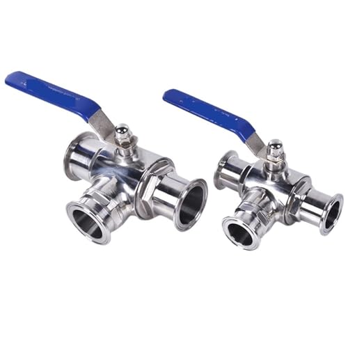 304 Edelstahl Sanitär Lebensmittelqualität Schnellmontage Dreiwege-Kugelhahn Manuelle Klemme Typ Schnellöffnungs-Kugelhahn(304Φ51 chuck 64) von KDCYFEZYI