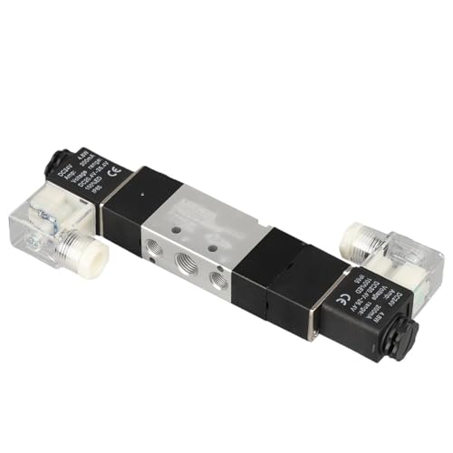5 Way 3 Position 1/4" Pneumatic Solenoid Valve DC12V DC24V AC110V AC220V With 4 6 8 10 12mm Fittings Connector 4V230C-08(AC110V) von KDCYFEZYI