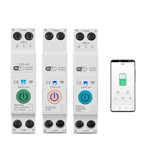 63A 1P + N WIFI Smart Switch Energiezähler Kwh Metering Überwachung Circuit Breaker Timer Relais MCB TUYA smartlife(25A,TOB9-63M Metering) von KDCYFEZYI