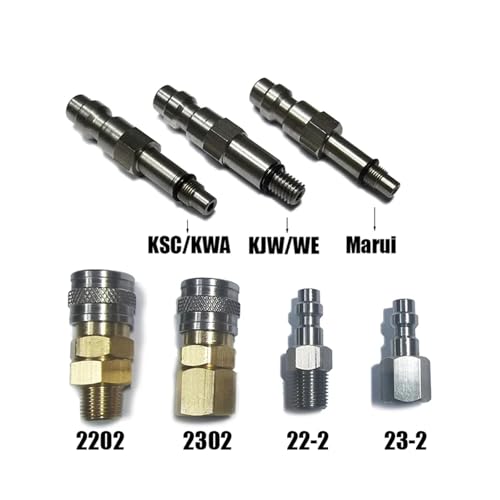 Air HPA Soft Magazine Taps Valve Adapter Adaptor Male Foster Quick Disconnect Coupler Marui KJW/WE KSC/KWA (US)(2202 Outer 1-8NPT) von KDCYFEZYI