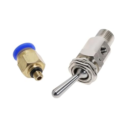 Air Pneumatic Mechanical Valve TAC-3V Exhaust Valve 2 Position 2 Way ON/OFF M5 Thread Toggles Switch Valves with Fiitting(PC 8mm Fittings) von KDCYFEZYI