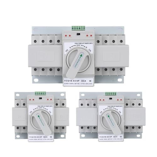 Automatische/Manuelle Schalt Schutzschalter YCQ1B-63 2P/3P/4P 63A Dual Power Automatische Transfer Schalter AC230V 50/60Hz MCB(4P) von KDCYFEZYI