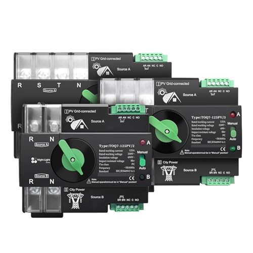 Din-schiene 3 phase 2P 3P 4P 63A 100A 125A 230V Dual Power Automatische Transfer Elektrische Wahlschalter unterbrechungsfreie TOQ7(3P L N 220V-230V,100A) von KDCYFEZYI