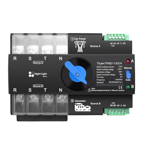 Din-schiene 3 phase ATS 4P 63A 100A 125A 110V 120V Dual Power Automatische Übertragung Elektrische Wahlschalter unterbrechungsfreie(100A) von KDCYFEZYI