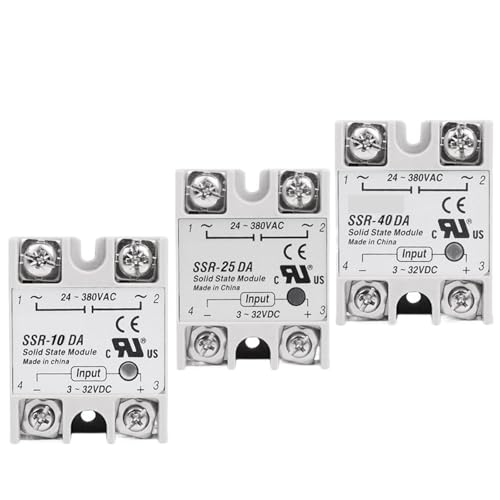 Halbleiterrelais 10A 25A 40A einphasiges Modul 3-32V Eingang DC 24-380V AC Ausgang SSR-10DA SSR-25DA SSR-40DA(80A) von KDCYFEZYI