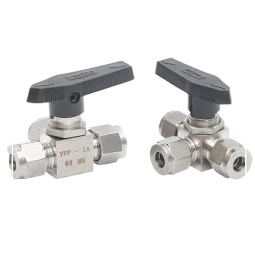 Horizontaler Dreiwege-Kugelhahn Aus Edelstahl 304 Mit Einem Einlass- Und Zwei Auslassventilhülsen-Kugelhahn(8-8-8(mm)) von KDCYFEZYI