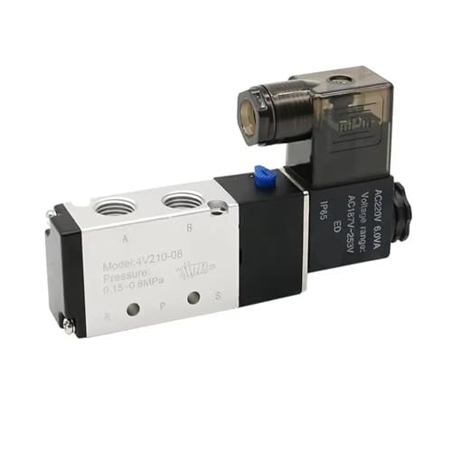 Pneumatic Electric Solenoid Valve, 5 Way, 2 Position Control, Air Gas, Magnetic Coil, 4V210-08, 12V, 24V, 220V(4V210-08,DC24V) von KDCYFEZYI