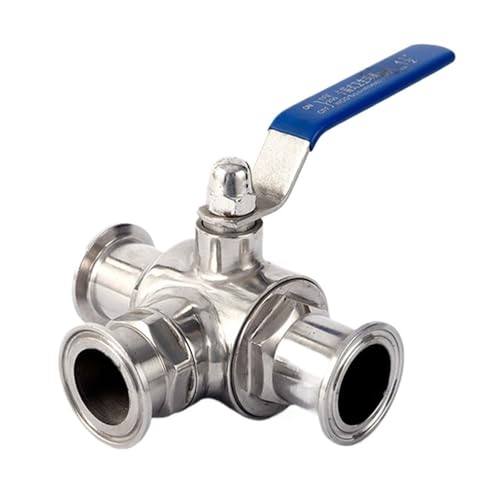 Schnell Zu Installierender Dreiwege-Kugelhahn Aus Edelstahl, Durchgangsklemme, Lebensmittelecht, Hochtemperaturbeständig, Manuelles Ventil(304 Φ45 chuck 64) von KDCYFEZYI