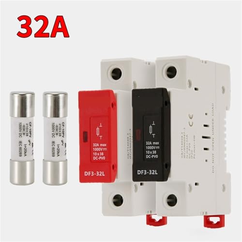 Solar DC Sicherungen 1000V PV Photovoltaic10A 15A 20A 25A 30A 32A-DC Sicherung Halter Basis for Solar System Kurzschluss Schutz gpV(2PCS32A fuse) von KDCYFEZYI
