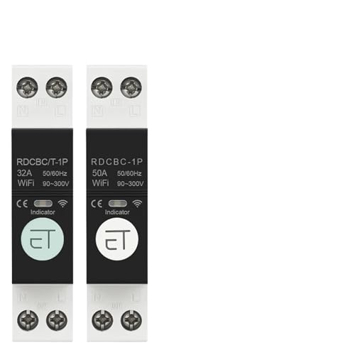 Tuya eWeLink WiFi Smart Circuit Breaker Timer Relais Schalter Fernbedienung 1P + N 63A Power-off Speicher Alexa Google Home Assistent(32A,Tuya (Green)) von KDCYFEZYI