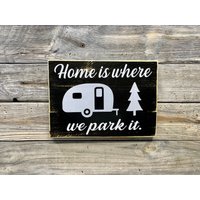 Home Is Where We Park It/Schild Wand Zitat Camping Rv von KDCobbleShop